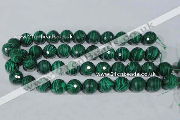 CTU1828 15.5 inches 18mm faceted round synthetic turquoise beads