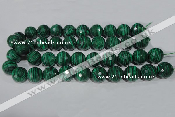 CTU1829 15.5 inches 20mm faceted round synthetic turquoise beads