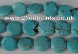 CTU1882 15.5 inches 12mm flat round imitation turquoise beads