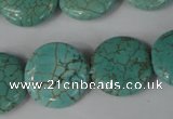 CTU1886 15.5 inches 20mm flat round imitation turquoise beads