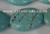 CTU1897 15.5 inches 25*35mm oval imitation turquoise beads