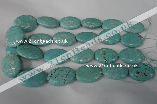 CTU1897 15.5 inches 25*35mm oval imitation turquoise beads