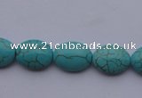 CTU19 15.5 inches 12*16mm oval blue turquoise strand beads Wholesale