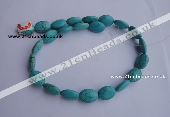 CTU19 15.5 inches 12*16mm oval blue turquoise strand beads Wholesale