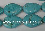 CTU1905 15.5 inches 18*25mm flat teardrop imitation turquoise beads
