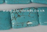 CTU1918 15.5 inches 22*30mm rectangle imitation turquoise beads