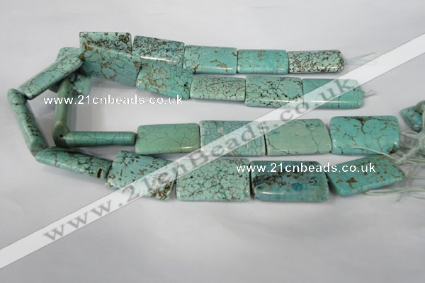 CTU1926 15.5 inches 22*32mm flat tube imitation turquoise beads