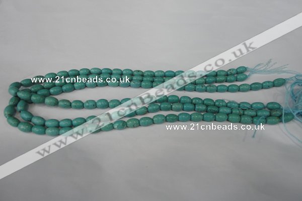 CTU1938 15.5 inches 6*9mm rice imitation turquoise beads