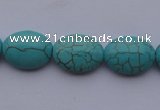 CTU20 15.5 inches 13*18mm oval blue turquoise strand beads Wholesale