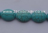 CTU20 15.5 inches 13*18mm oval blue turquoise strand beads Wholesale