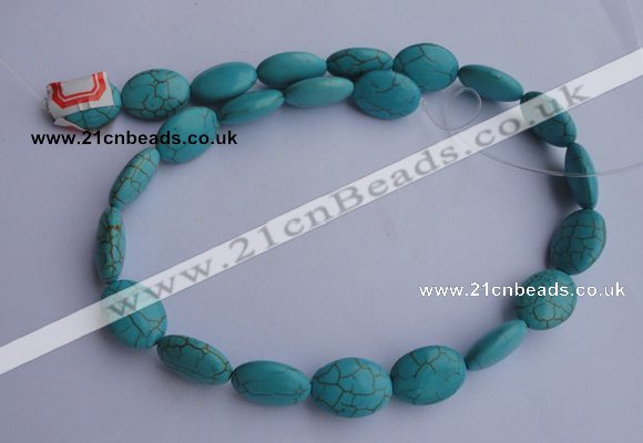 CTU20 15.5 inches 13*18mm oval blue turquoise strand beads Wholesale