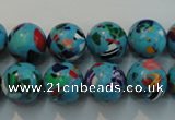 CTU2004 15.5 inches 12mm round synthetic turquoise beads