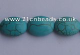 CTU21 15.5 inches 15*20mm oval blue turquoise strand beads Wholesale