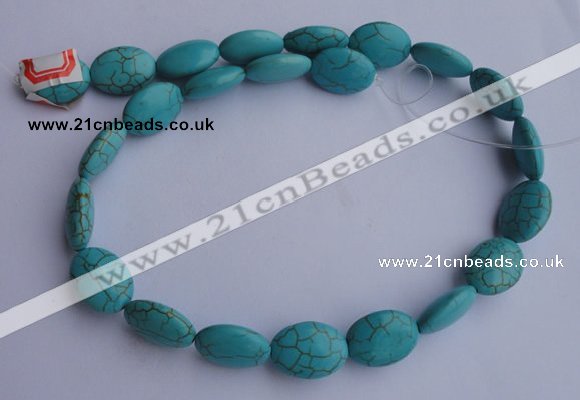 CTU21 15.5 inches 15*20mm oval blue turquoise strand beads Wholesale