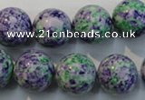 CTU2155 15.5 inches 14mm round synthetic turquoise beads