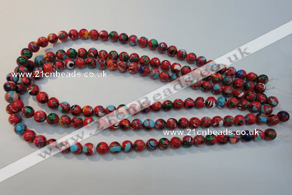 CTU2182 15.5 inches 8mm round synthetic turquoise beads