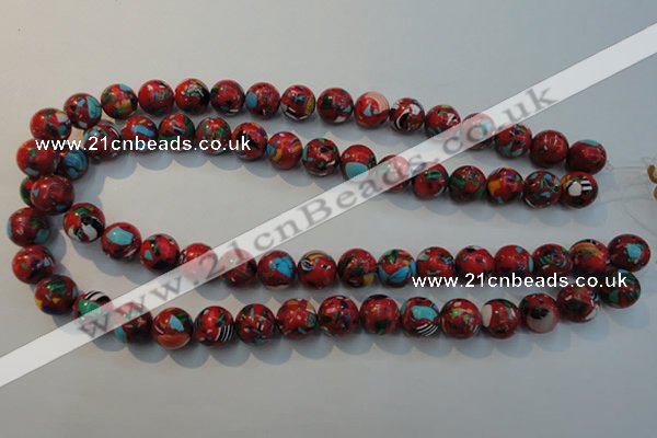 CTU2184 15.5 inches 12mm round synthetic turquoise beads