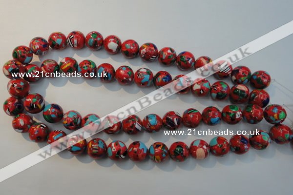 CTU2185 15.5 inches 14mm round synthetic turquoise beads