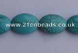 CTU22 15.5 inches 20*28mm oval blue turquoise strand beads Wholesale