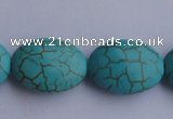 CTU23 15.5 inches 25*35mm oval blue turquoise strand beads Wholesale