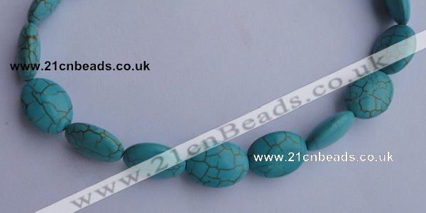 CTU23 15.5 inches 25*35mm oval blue turquoise strand beads Wholesale