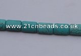 CTU24 15.5 inches 10*15mm rectangle blue turquoise beads Wholesale