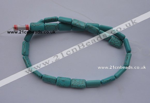 CTU24 15.5 inches 10*15mm rectangle blue turquoise beads Wholesale