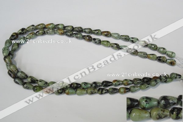 CTU2465 15.5 inches 7*10mm teardrop African turquoise beads wholesale