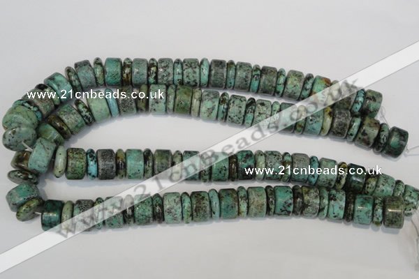 CTU2470 15.5 inches 5*16mm & 10*16mm rondelle African turquoise beads