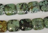 CTU2479 15.5 inches 14*14mm square African turquoise beads wholesale