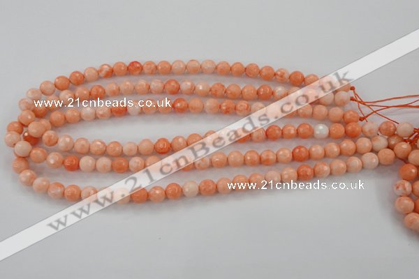 CTU2502 15.5 inches 8mm faceted round synthetic turquoise beads