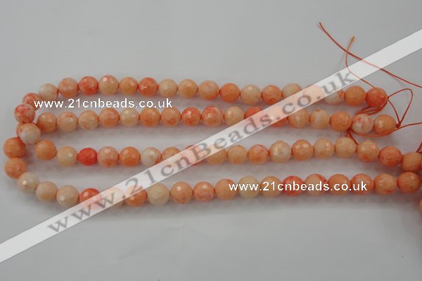CTU2503 15.5 inches 10mm faceted round synthetic turquoise beads