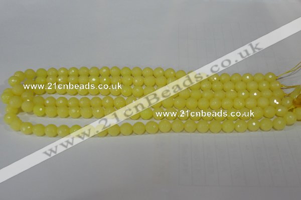 CTU2524 15.5 inches 6mm faceted round synthetic turquoise beads