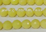CTU2526 15.5 inches 10mm faceted round synthetic turquoise beads