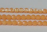 CTU2539 15.5 inches 4mm faceted round synthetic turquoise beads