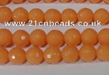 CTU2541 15.5 inches 8mm faceted round synthetic turquoise beads