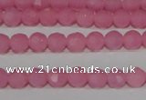 CTU2555 15.5 inches 4mm faceted round synthetic turquoise beads