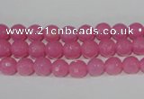 CTU2556 15.5 inches 6mm faceted round synthetic turquoise beads