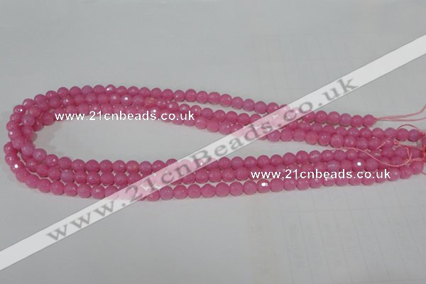 CTU2556 15.5 inches 6mm faceted round synthetic turquoise beads