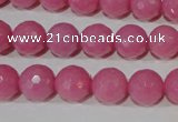 CTU2558 15.5 inches 10mm faceted round synthetic turquoise beads