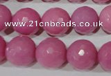 CTU2560 15.5 inches 14mm faceted round synthetic turquoise beads