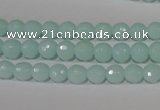 CTU2572 15.5 inches 6mm faceted round synthetic turquoise beads