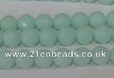 CTU2573 15.5 inches 8mm faceted round synthetic turquoise beads