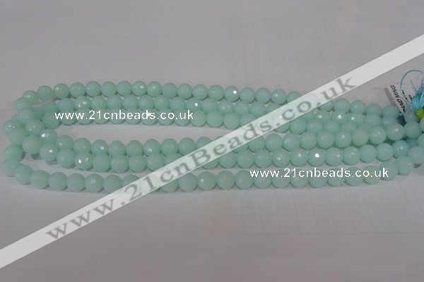 CTU2573 15.5 inches 8mm faceted round synthetic turquoise beads