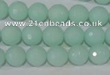 CTU2574 15.5 inches 10mm faceted round synthetic turquoise beads