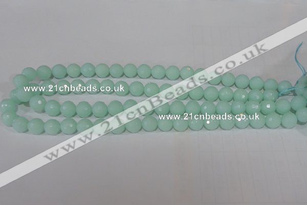 CTU2574 15.5 inches 10mm faceted round synthetic turquoise beads
