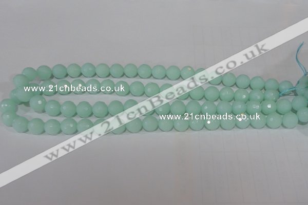 CTU2574 15.5 inches 10mm faceted round synthetic turquoise beads