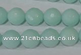 CTU2575 15.5 inches 12mm faceted round synthetic turquoise beads