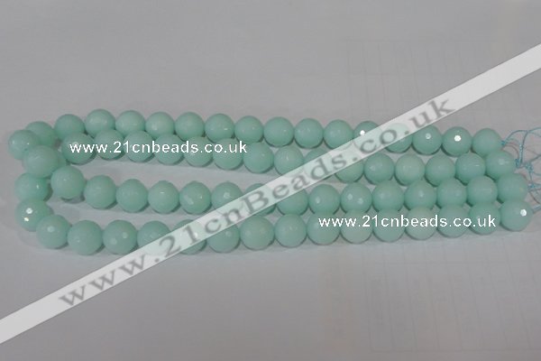 CTU2575 15.5 inches 12mm faceted round synthetic turquoise beads