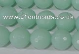 CTU2576 15.5 inches 14mm faceted round synthetic turquoise beads